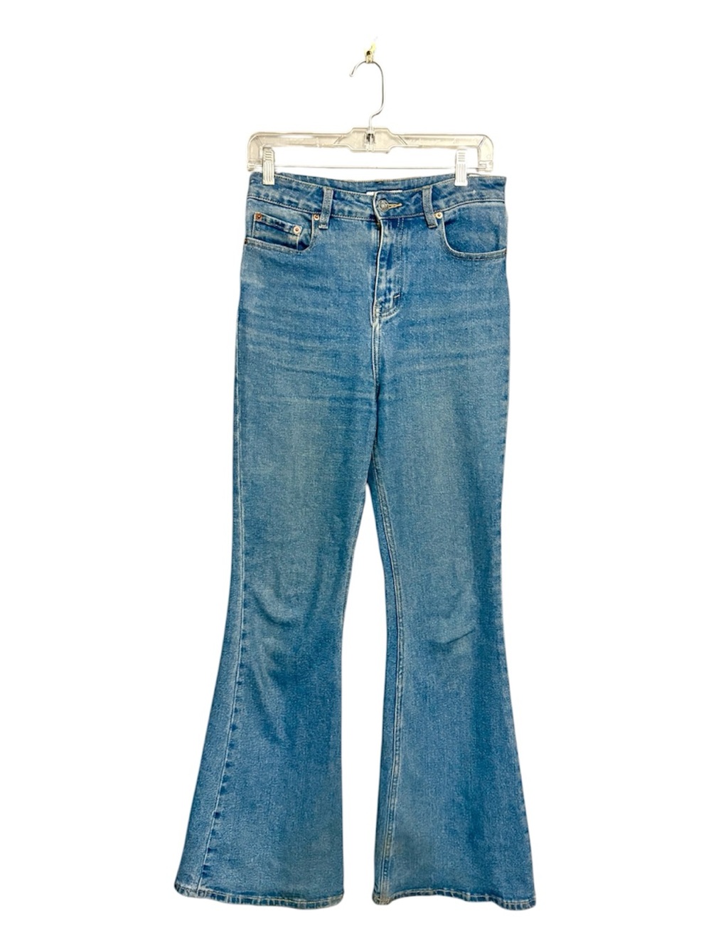 MOTEL ROCKS High-Rise Flare Blue Jeans